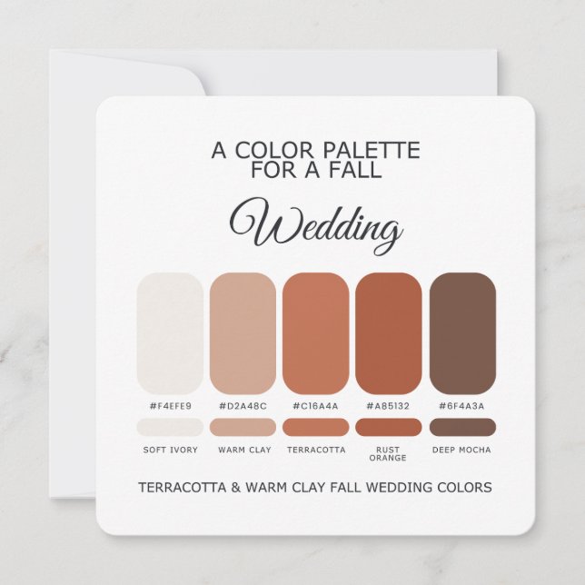 Invitación Fall Wedding Color Palette 2026 Card (Anverso)