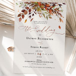 Invitación Fall Wedding Invitation Burnt Orange Modern Script<br><div class="desc">Editable Fall Wedding Stationery using a Modern Script Font and Burnt Orange Colors. Easily edit wording, font type, font size, font color, line and text spacing, background, and more right in your browser! You can tailor everything to match your event scheme. While the foundations of the design have been created...</div>