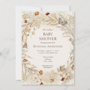 Invitación Fall Wildflower Autumn Baby Shower