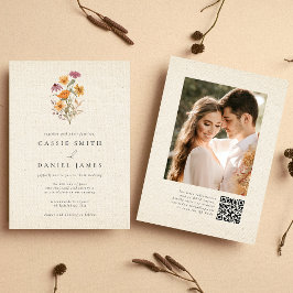 Invitación Fall Wildflower Garden Boda de fotografía botánica