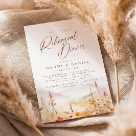 Invitación Fall Wildflower Mountain Rustic Rehearsal Dinner