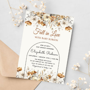 Invitación Fall Wildflower terracotta otoño Baby Shower