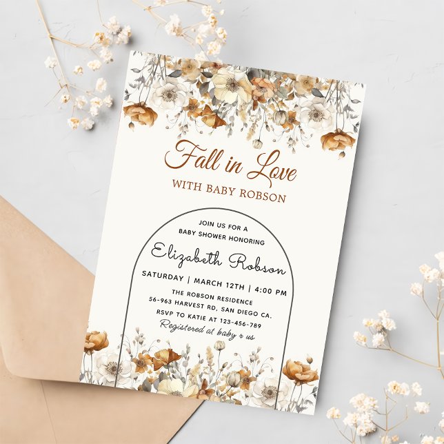 Invitación Fall Wildflower terracotta otoño Baby Shower (Subido por el creador)