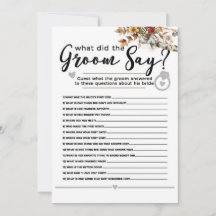 Fall Wildflowers Birch Tree Bridal Shower Game