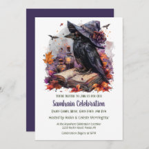 Fall Witch Raven Samhain Spooky Halloween Party