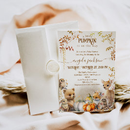 Invitación Fall Woodland Little Pumpkin Baby Shower