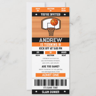 Invitación Fallece evento de cumpleaños de Básquetbol de últi