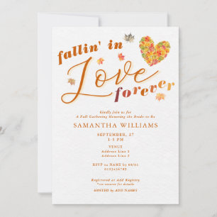 Invitación Fallin' in Love Forever Elegall Fall Bridal Shower