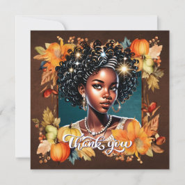Invitación Fallin' para Fall Gorgeous Chica Gratitude Card