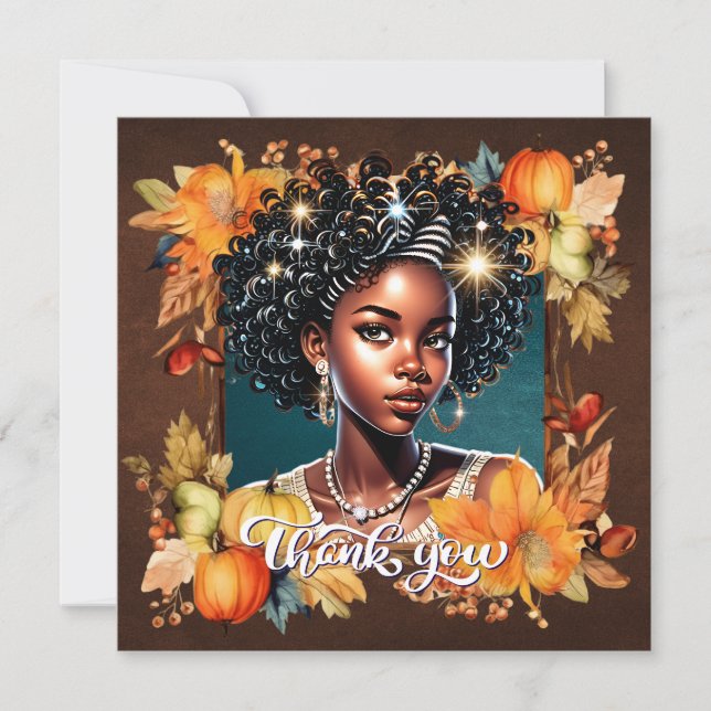 Invitación Fallin' para Fall Gorgeous Chica Gratitude Card (Anverso)