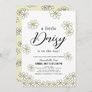 Invitación Falling Daisies White Floral Baby Shower