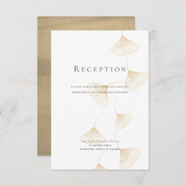 Invitación Falling Gold Ginkgo deja carta de recepción de bod