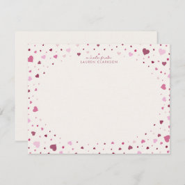 Invitación Falling Hearts Stationery Note Card