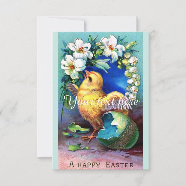 Invitación Falln A Happy Easter Chick (Anverso)