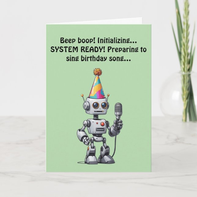 Invitación ¡Fallo de cumpleaños del cantante Robot! (Anverso)