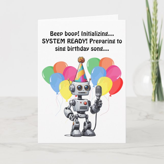 Invitación ¡Fallo de cumpleaños del cantante Robot! (Anverso)