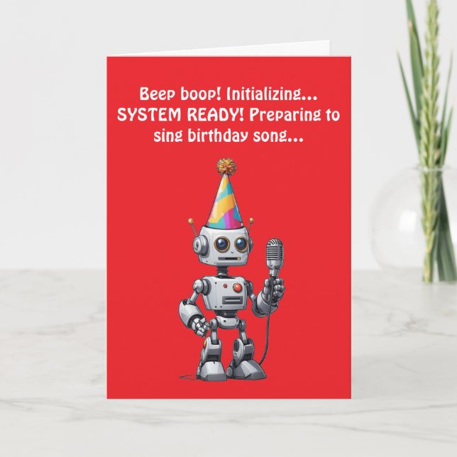 Invitación ¡Fallo de cumpleaños del cantante Robot! (Anverso)