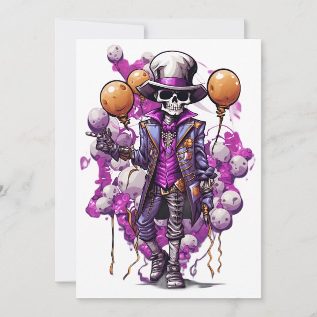 Invitación Falloween Masquerade Spooky disfraces Falloween (Anverso)