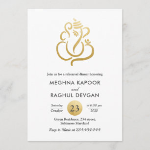 Invitación Falsa cena del ensayo de Ganesha del Relieve