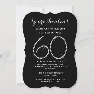 Invitación Falsa Diamante de imitación 60 cumpleaños