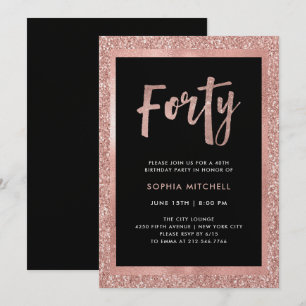 Invitación Falsa fiesta de cumpleaños color de rosa del