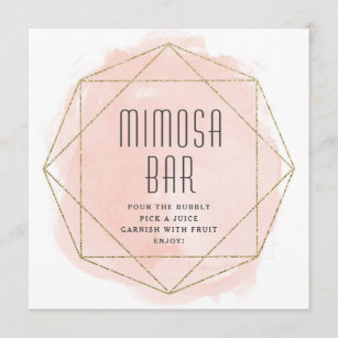 Invitación Falsa muestra de la barra del Mimosa del purpurina