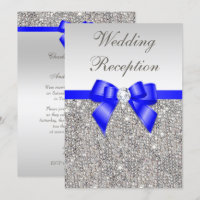 Falsa recepción nupcial de plata del azul real de