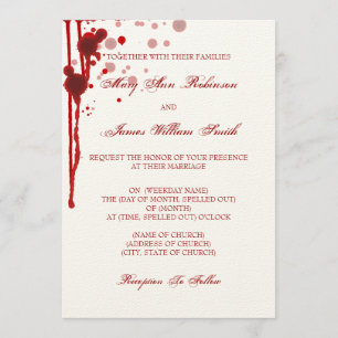Invitación Falsificación de la boda de Halloween del vampiro