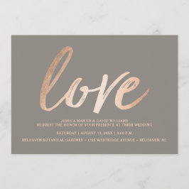Invitación Falso amor del Relieve metalizado de la escritura