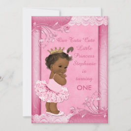 Invitación Falso cordón del tutú cumpleaños lindo étnico del