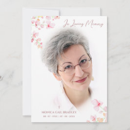 Invitación Falso funeral Falso Rosa Oro Foto Ramas Florales R
