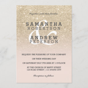 Invitación falso personalizado del boda del ombre del rosa