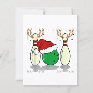 Invitación familia coincidente bolos navidad santa navidad