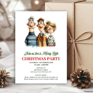 Invitación Familia de Acuarela Caprichosa Editable Navidad 