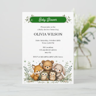 Invitación Familia de adorables animales del bosque