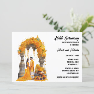 Invitación Familia de bendiciones pre-bodas con flores de hal