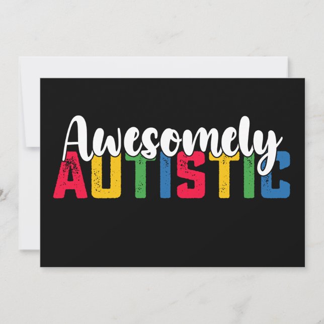 Invitación Familia de Chicas de la Biy Autism Awesomamente Au (Anverso)