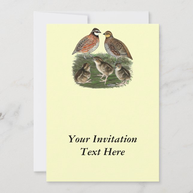 Invitación Familia de codornices Bobwhite (Anverso)