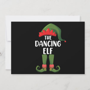Invitación Familia de elfos bailarines, grupo de Navidad, fie