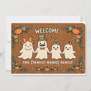 Invitación Familia de fantasmas lindos tapete de Halloween de
