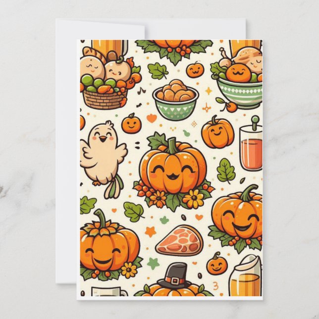 Invitación Familia de fiestas de Acción de Gracias (Anverso)