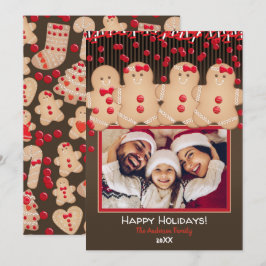 Invitación Familia de Galletas de Jengibre Navidad Foto Navid