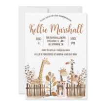 Familia de jirafa acuarela, zoológico, Baby Shower