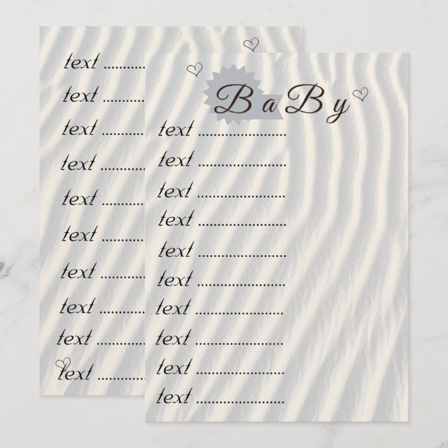 Invitación Familia de juegos de Baby Shower | Impresión de ju (Anverso / Reverso)