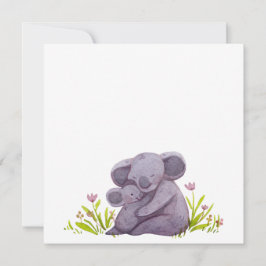 Invitación Familia de Koala Acuarela