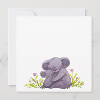 Invitación Familia de Koala Acuarela