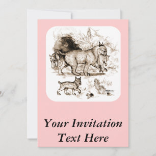 Invitación Familia de Linces Rojos