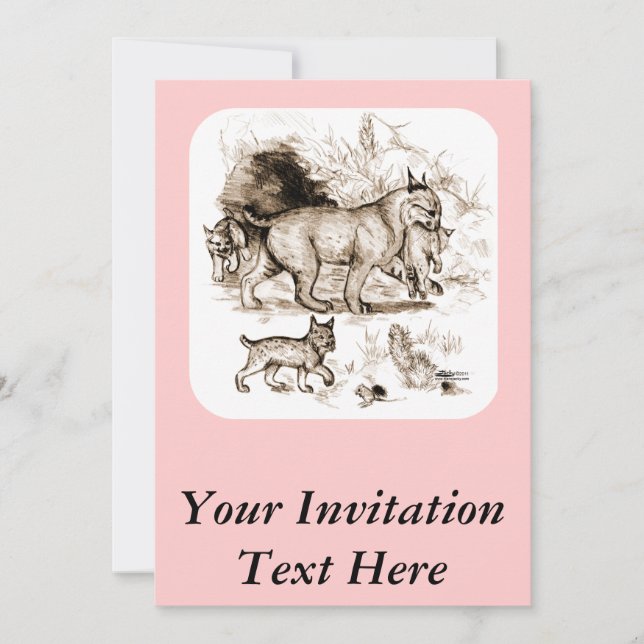 Invitación Familia de Linces Rojos (Anverso)