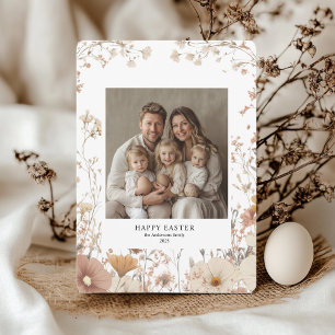 Invitación Familia de marcos neutros florales Foto y nombre P