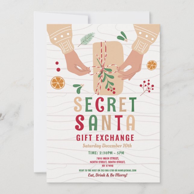 Invitación Familia de Navidades de Fiestas de intercambio sec (Anverso)